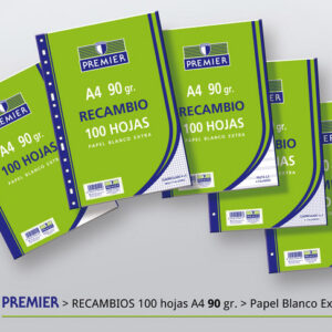 RECAMBIO A4 100H 90GR CUADRO