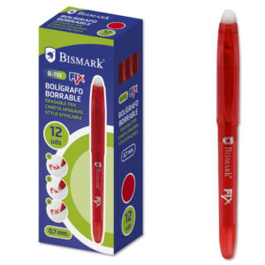 BOLIGRAFO BORRABLE CAPUCHON BISMARK ROJO 0.7MM